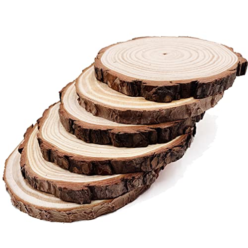 Natürliche, runde Scheiben, rustikale Holzscheiben, 6 Stück, 16-17 cm, unlackiertes Holz-Set,...