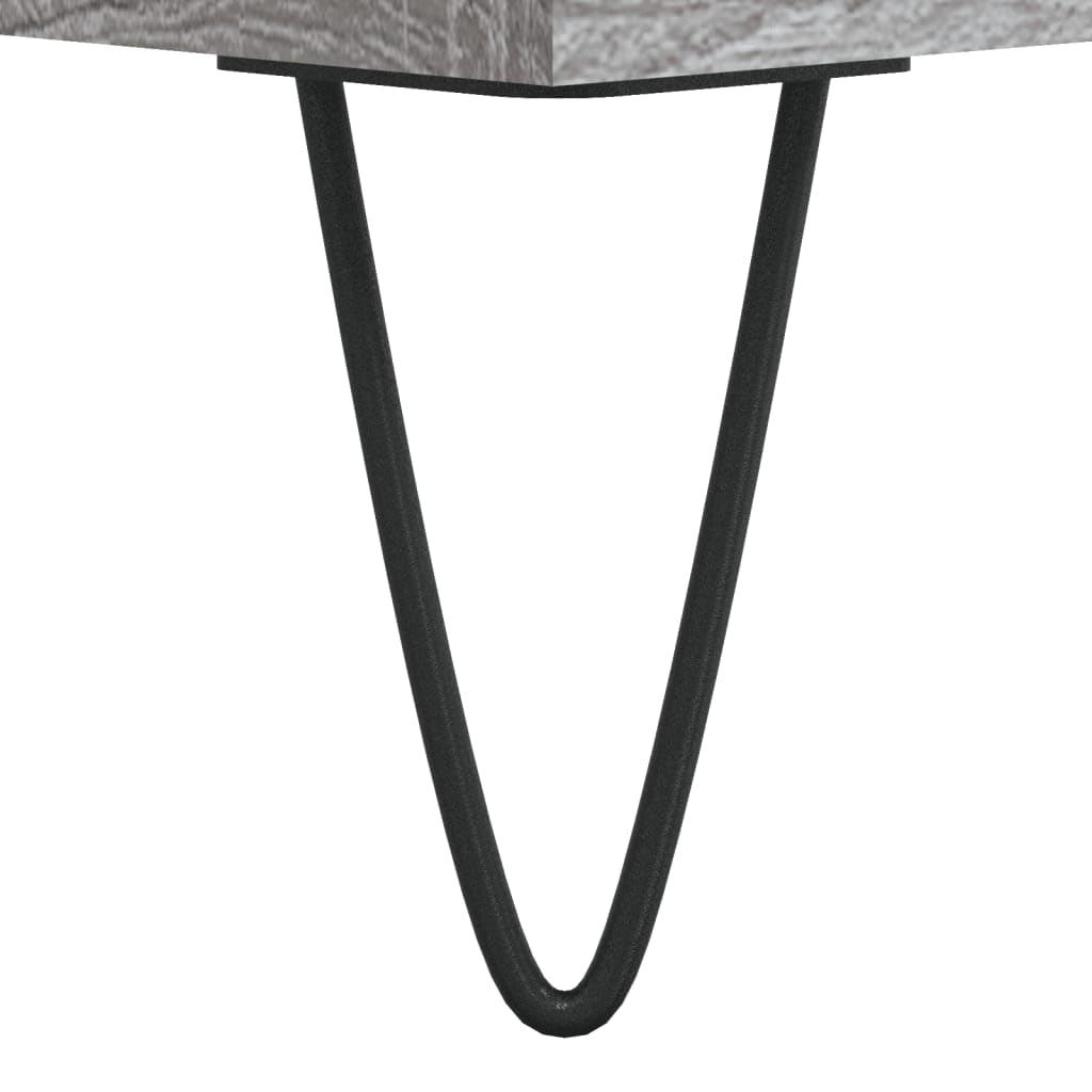 Armadio per dischi in vinile, stile retrò, con gambe in ferro, 121 x 38 x 48 cm, colore grigio Sonoma, per collezione musicale e giradischi