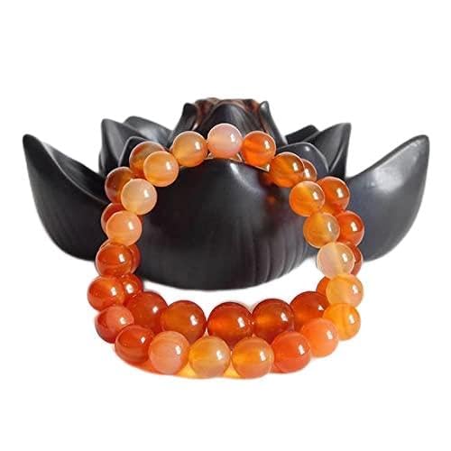 Bracelet en perles de cornaline orange 8mm de qualité supérieure LKBEADS extensible 7 pouces