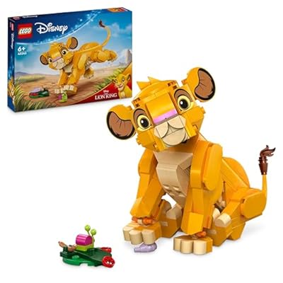 LEGO | Disney El Rey León: Simba Cachorro Juguete Infantil de Construcción Idea de Regalo para Niñas y Niños de 6 Años o Más Maqueta Articulada Decoración del Dormitorio y Estantería 43243
