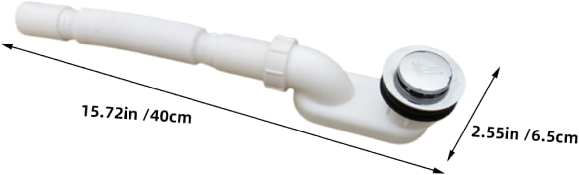 ORFOFE Flexible Bathtub Drain Pipe Kit Plastic Telescopic Pipe for Easy Installation Low Profile Flat Trap for Bath and Rv Bathtubs Odor Design
