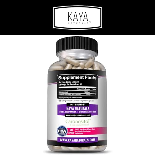 Kaya Naturals Myo & D-Chiro Inositol Plus Support for Women, Vitamin B8-60 Capsules