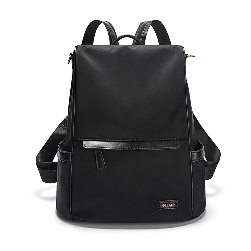 GELANNI Womens Backpack Purse Anti-theft Fashion Waterproof Lightweight Small Backpack for Women Ladies Travel Nylon 2616-Black