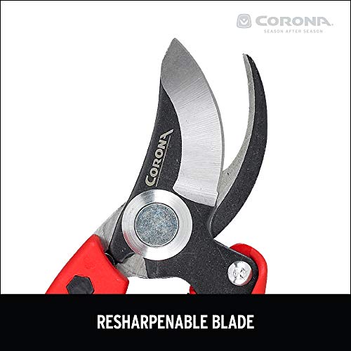 Corona Bp 4180 Non-Stick Steel Angled Bypass Hand Pruner-5/8 Inch Cut Capacity Stem And Branch Garden Shears, 3/4 In, Red #TOP3