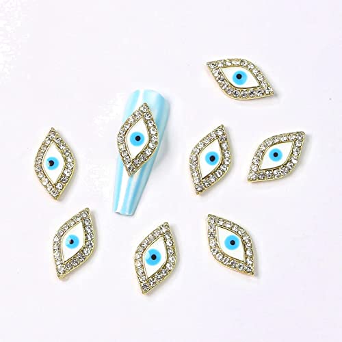 3D Nail Charms, 10Pcs Devil Eye Nail Art Rhinestones Shiny Eye Shape Nail Art Alloy Diamond Crystal Jewels Stones For Diy Nail Art Decoration Design And Jewelry Making #TOP3