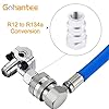 gohantee R12 R22 to R134A Retrofit Valve 7/16 Low Side Port Adapter with Blue Dust AC Cap Universal for AC Air Conditioner Refrigerant #1