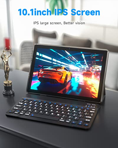 Tablet Android de 10 polegadas, tablet 2 em 1 com teclado, inclui capa de mouse Stylus película temperada 5G, Wifi6, 128 GB de ROM + 6 GB de RAM, câmera IPS de 10 polegadas, câmera de 8 MP, 6000 mAh - Imagem 4