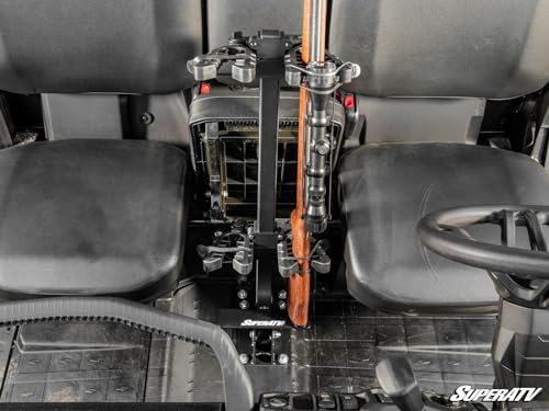 SuperATV Can-Am Defender Floor-Mounted Dual Long Gun Holder | Adjustable, Easy-Install Firearms Rack for Hunting & Transport - Thumbnail 3