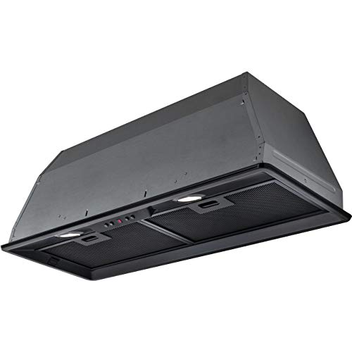 Elica ELB-LUX-BLK-80 70 cm Canopy Cooker Hood - Black - For Ducted/Recirculating Ventilation