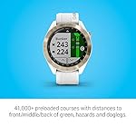 Garmin Approach S40, Smartwatch de golfe GPS elegante, leve com tela sensível ao toque, Ouro claro com faixa branca, 010-02140-02 20 41ZLSHJsucL. SS150