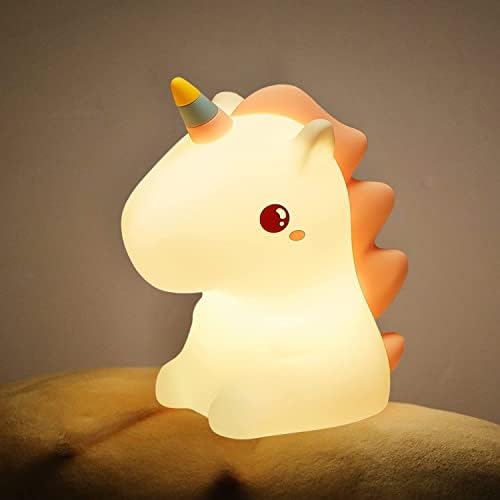 Boxgear Kids Night Light – Unicorn Night Light for Nursery Decor, Kids Bedroom – Cute Night Light Lamp for Boys, Girls – Color-Changing Silicone Nursery Lamp – Dimmable Battery Powered Unicorn Lamp