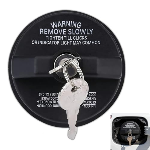 KoiLuvGo Locking Gas Cap Fuel Tank with 2 Key ABS Anti-Theft Fuel Tank Lock Cover Replace #10504 31780 77300-47020 Universal Fuel Tank Cap Lock Compatible with 4Runner Silverado Civic Many Models