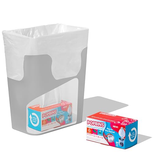 Popbins Trash Bags - Small Garbage Bags, Clear Trash Can