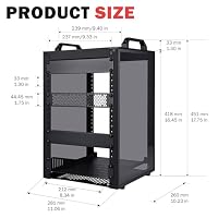 GeeekPi DeskPi RackMate T1 Plus, 8U 10 Zoll Serverschrank, 260 mm Tiefes Mini-Rack mit Regalboden & Blindplatte, für NAS, AV- & Netzwerktechnik (Schwarz) – Ansicht 2