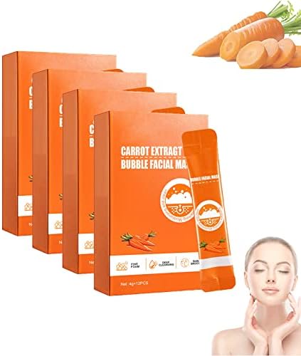 ROBAUN Carrot Bubble Facial Mask, Carrot Compound Acid Foam Mask, Carrot Extragt Bubble Facial Mask, Korean Face Mask Carrot (4box)