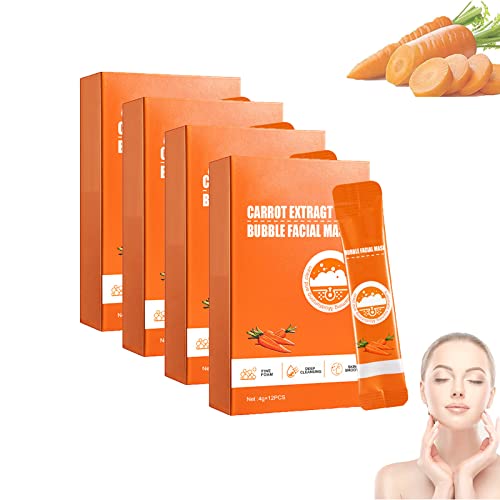 Robaun Carrot Bubble Facial Mask, Carrot Compound Acid Foam Mask, Carrot Extragt Bubble Facial Mask, Korean Face Mask Carrot (4Box) #TOP2