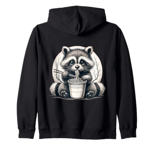 Raccoon Eating Ramen Instant Noodle Cup Racoon Lover Foodie Sudadera con Capucha