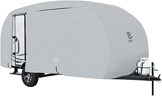 Classic Accessories Over Drive PermaPRO R-Pod Cover, Fits up to 17' 7" long (door in back), Durable, Tear-Resistant, Teardrop, Travel Trailer Storage Cover, Compatible with R-Pod Trailers, Grey