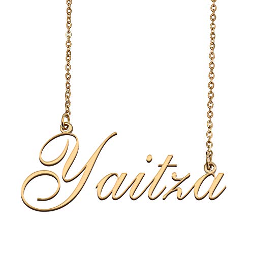 HUAN XUN Custom Personalized Name Necklace in Golden Silver for Women Yaitza