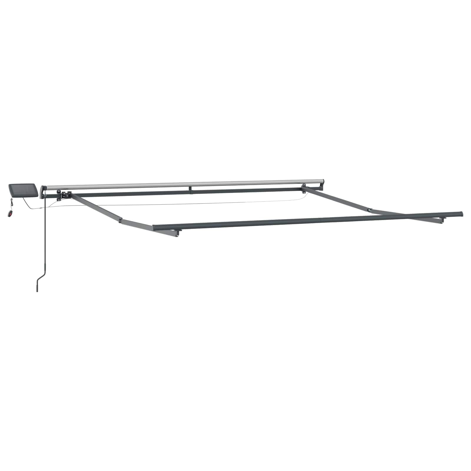 Wysuwana markiza żółto-pomarańczowa, 350 x 250 cm, tkanina odporna na promieniowanie UV, ręczna, z oświetleniem LED, na taras i balkon, odporna na warunki atmosferyczne, ochrona przed słońcem