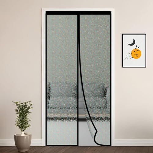 Image of LifeKrafts Customizable Magnetic AC Curtain|Thermal Screen|Insulated|Translucent Glitter Pattern|Insect & Pest Control|Privacy Screen, Dust, Pollen & Pollution Control Screen (Upto Maximum 240x150cm)