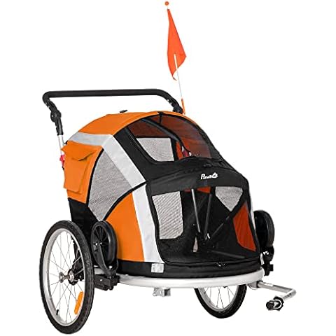 PawHut 2-in-1 Dog Bike Trailer and Stroller Cover