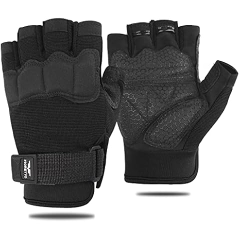 FIORETTO Fingerless Padded Motorbike Gloves Cover