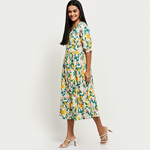 Image of Max Women's 100% Viscose A-Line Midi Dress