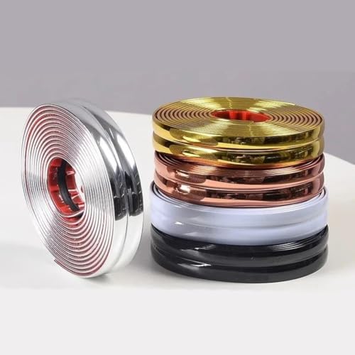 LatoYard Bandes décoratives murales 3D en PVC haute brillance 3 cm x 5 m, imperméable et anti-saleté, protection des coins et des bords, pour la décoration de la maison, serrure de porte