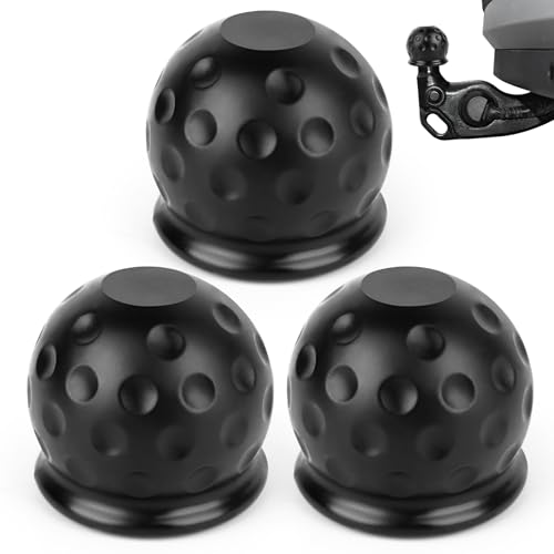 VMUTGA 3 Piezas Cubierta de Bola de Remolque, Cubierta de Goma de la Cúpula del Remolque, Tapa del Enganche de Bola para Camiones Camionetas Semirremolques Coches Barco(Negro)
