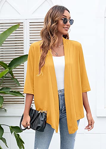 Image of Heymoments Women's Lightweight Open Front Cardigans 3 /4 Sleeve Casual Soft Drape Fall Cardigan S-2XL