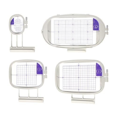 Image of Sew Tech 4pcs Embroidery Hoops for Brother, 1x2.5in 4x4in 5x7in 6x10in Set | Fits NQ1700E NQ1600E NQ3700D NQ3600D NQ1400E Stellaire XE1 Dream Machine 2 VE2200 4000D 1500D V7 V5 VM5200 Innovis Baby Lock