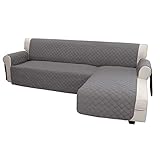Easy-Going Sofa Slipcover L Shape Sofa Cover Sectional Couch Cover Chaise Slip Cover Reversible Sofa Cover Furniture Protector Cover for Pets Kids Children Dog Cat (Small,Gray/Gray)