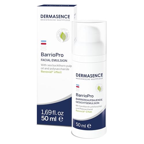 DERMASENCE BarrioPro Barrier-building facial emulsion 50 ml, Emulsione fluida per la cura del viso di pelli irritate, Trattamento viso anti-arrossamento, Gel viso ideale dopo i trattamenti estetici