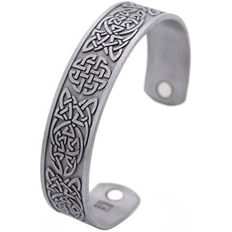 My Shape Classic Irish Celtic Knot Bracelet Magnetic Therapy Cuff Bangle Irish Pattern Jewelry (Antique Silver) Cover