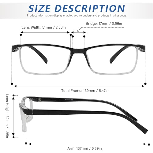Image of Przene Reading Glasses for Men Women Blue Light Blocking Readers Spring Hinges Lightweight Style Pack