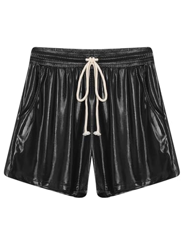 TiaoBug Mens Swim Trunks Shiny Metallic Boxer Shorts Loose Fit Swimsuit Shorts for Beachwear Party3