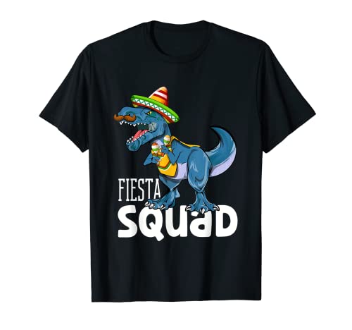 Fiesta Squad T-Rex Dinosaur Cinco De Mayo Mexican Dino Camiseta