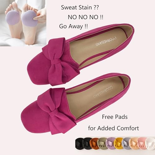 ODORHEISAYO Women's Square Toe Ballet Flats Comfortable Bow Dressy Flats Shoes for Women Flat Loafer Shoes Comfort Slip ons Casual Holiday3