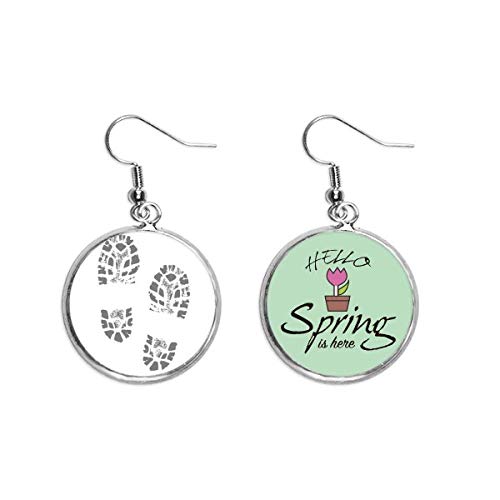 Pendientes de primavera con huellas de zapato modernas y colgante decorativo de moda