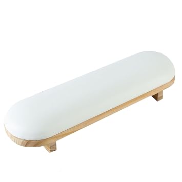 TANG SONG 1PC Sponge Manicure Hand Rest Pillow Wooden Nail Stand Hand Holder Nail Table Manicure Armrest Cushion White