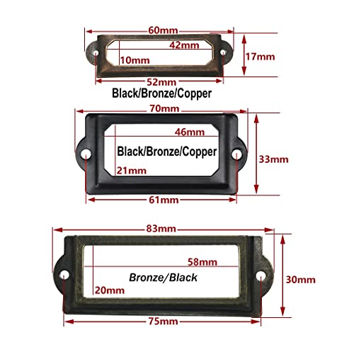 Adiyer 32Pcs Black Metal Label Holders Office Library File Drawer Cabinet Card Tag Label Holder Metal Frame 70Mm X 33Mm #TOP6