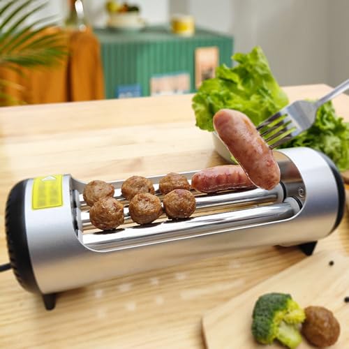Hot Dog Machine - Parrilla de acero inoxidable para salchichas de desayuno y rollos de huevo, capacidad para 4 perros calientes, ideal para uso doméstico y comercial