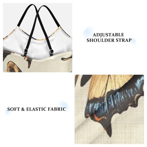 senya Girls Swimsuits Retro Pretty Butterflies One-Piece Swimwear Quick Dry Girls Bathing Suits for 3 Years Old3