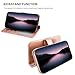 Bocasal for iPhone 13 Pro Wallet Case Compatible with MagSafe Wireless Charging, RFID Blocking Magnetic Leather Case with Card Slots Holder Kickstand Detachable Wrist Strap 6.1 Inch (Rose Gold)