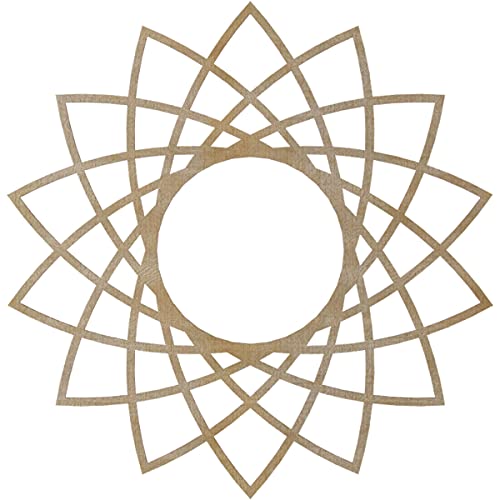 Image of Ekena Millwork 32 inchOD x 12 3 /8 inchID x 3 /8 inchT Eleanor Wood Fretwork Pierced Ceiling Medallion, Birch