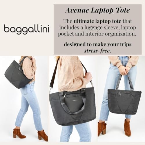 Image of Baggallini Avenue Tote - 12x18 Laptop Tote Bag for Women - Lightweight Work Travel Carry On Bag