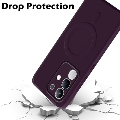 Image of amazon basics Back Cover for Vivo Y31 Pro 5G Soft Matte Silicone Mag-Safe Design (Mag-Safe Not Support) Camera Protection | Slim Fit Bumper Cover (Purple)