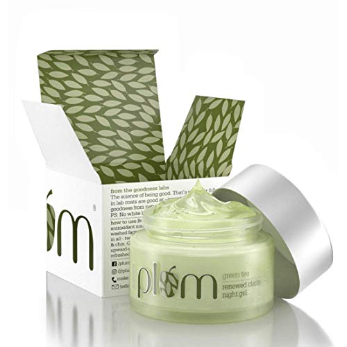 Plum planet 007 green tea renewed clarity night gel, 50…