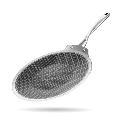 Image of Stahl Artisan Hybrid 26 cm Roti Tawa 4 mm Thick | Triply Stainless Steel Tawa with Honeycomb Structured Stick Resistant Layer | Scratch Resistant Roti Tawa Compatible with Induction & Gas Stove